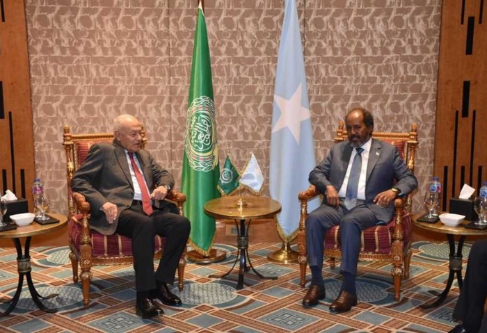أبو الغيط يلتقي الرئيس الصومالي حسن شيخ محمود