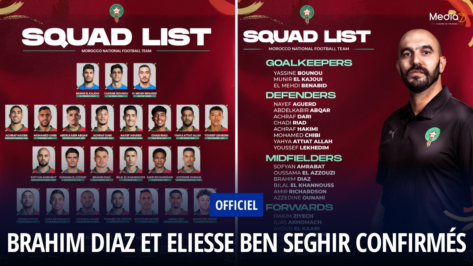Brahim Diaz et Eliesse Ben Seghir confirmés