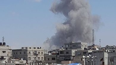 انفجار عنيف في رفح الفلسطينية جراء غارة من الطيران الحربي الإسرائيلي