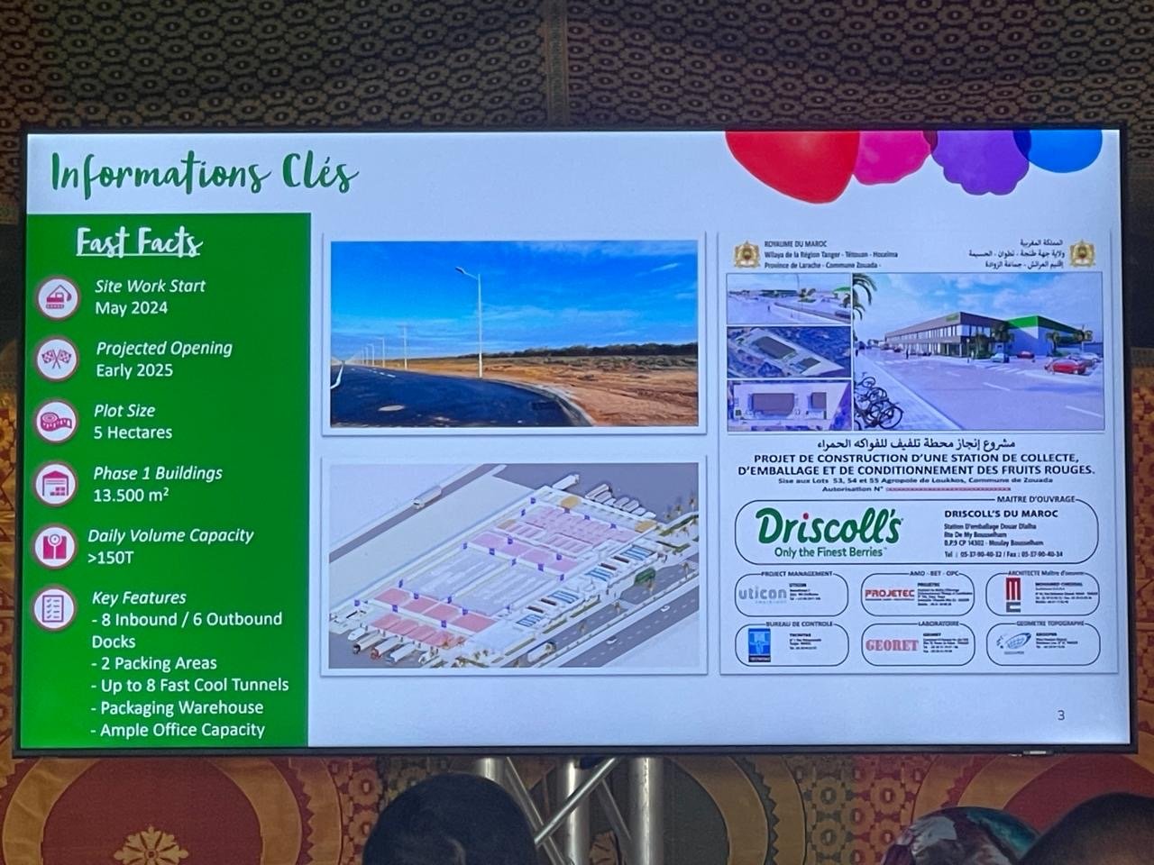 Larache: Lancement des travaux de construction de la station de conditionnement des fruits rouges par la société Driscoll’s Maroc