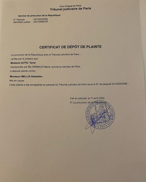 Tania Dutel Porte Plainte pour Viol Contre Seb Mellia 3 Tania Dutel Porte Plainte pour Viol Contre Seb Mellia