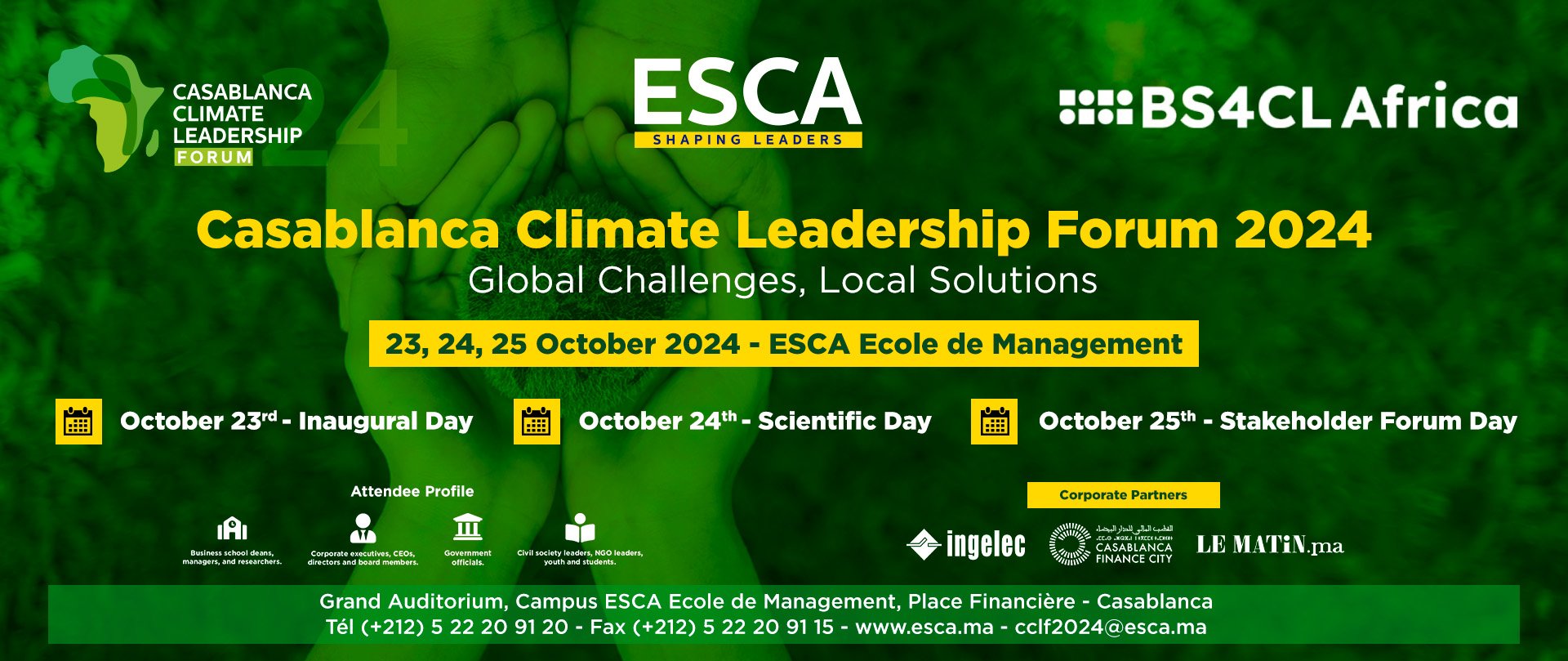Après le succès de l’édition 2023, ESCA Ecole de Management organise le 2è Casablanca Climate Leadership Forum