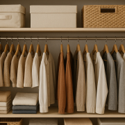 Un Placard Bien Rangé, C’est Possible : Voici les Astuces Qui Changent Tout 13 Placard organisé avec vêtements pliés et boîtes de rangement