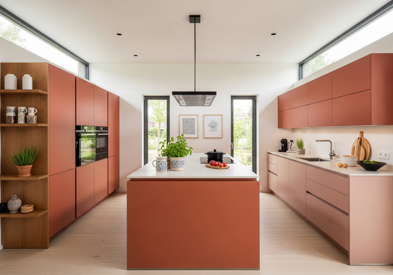 Adieu Cuisine Blanche ! Voici les 5 Couleurs Audacieuses qui Vont Dominer 2026 4 terracotta cuisine