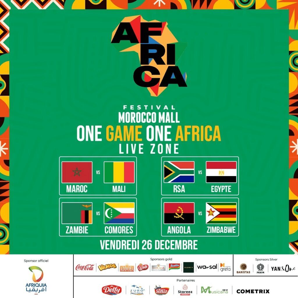 Africa Festival – One Game, One Africa : Morocco Mall devient la capitale panafricaine du football le 26 décembre 3 AFRICA Festival – One Game One Africa | Live Zone Le 26 Déc.