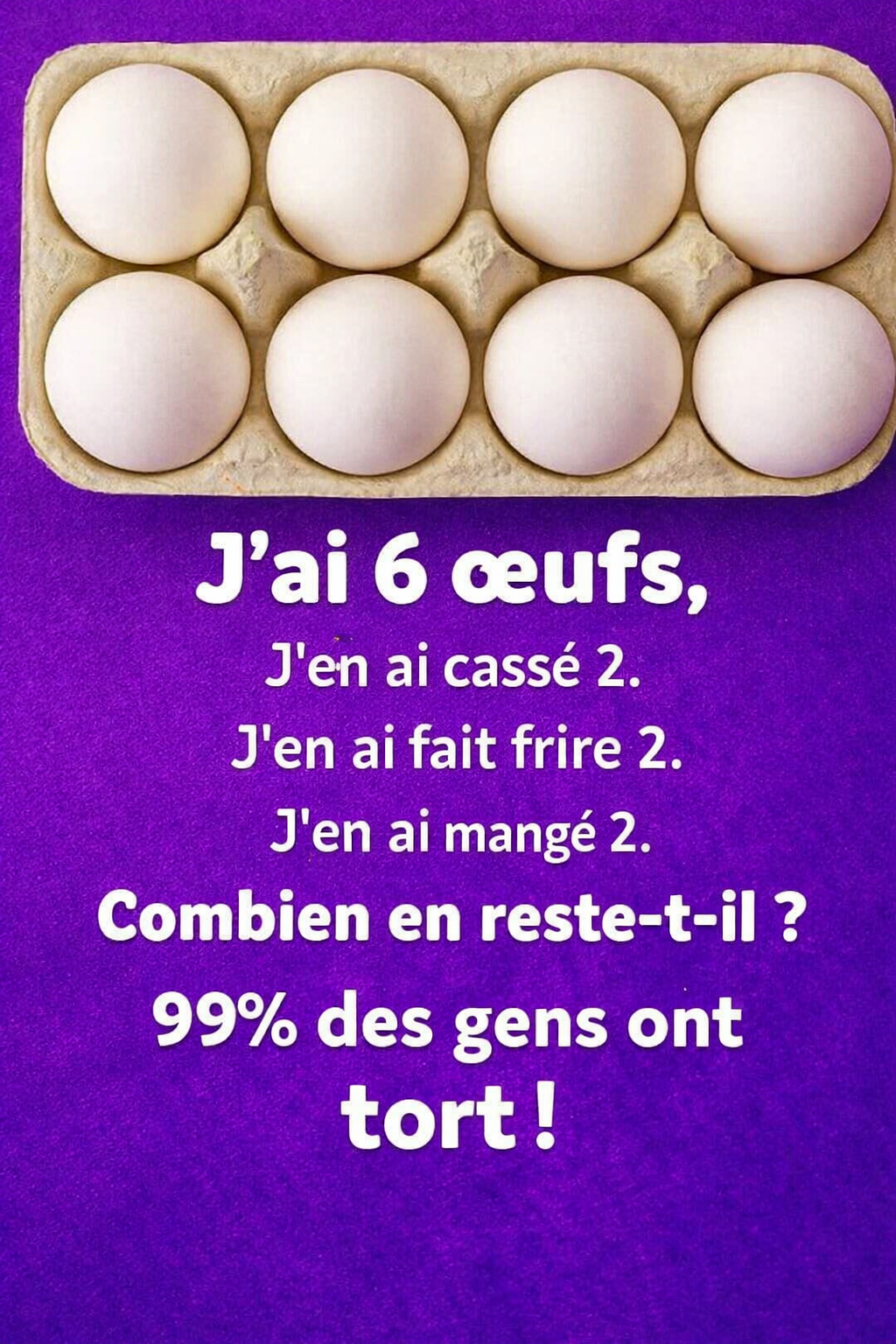 Cette énigme avec des œufs rend Internet fou… et pourtant la réponse est toute simple