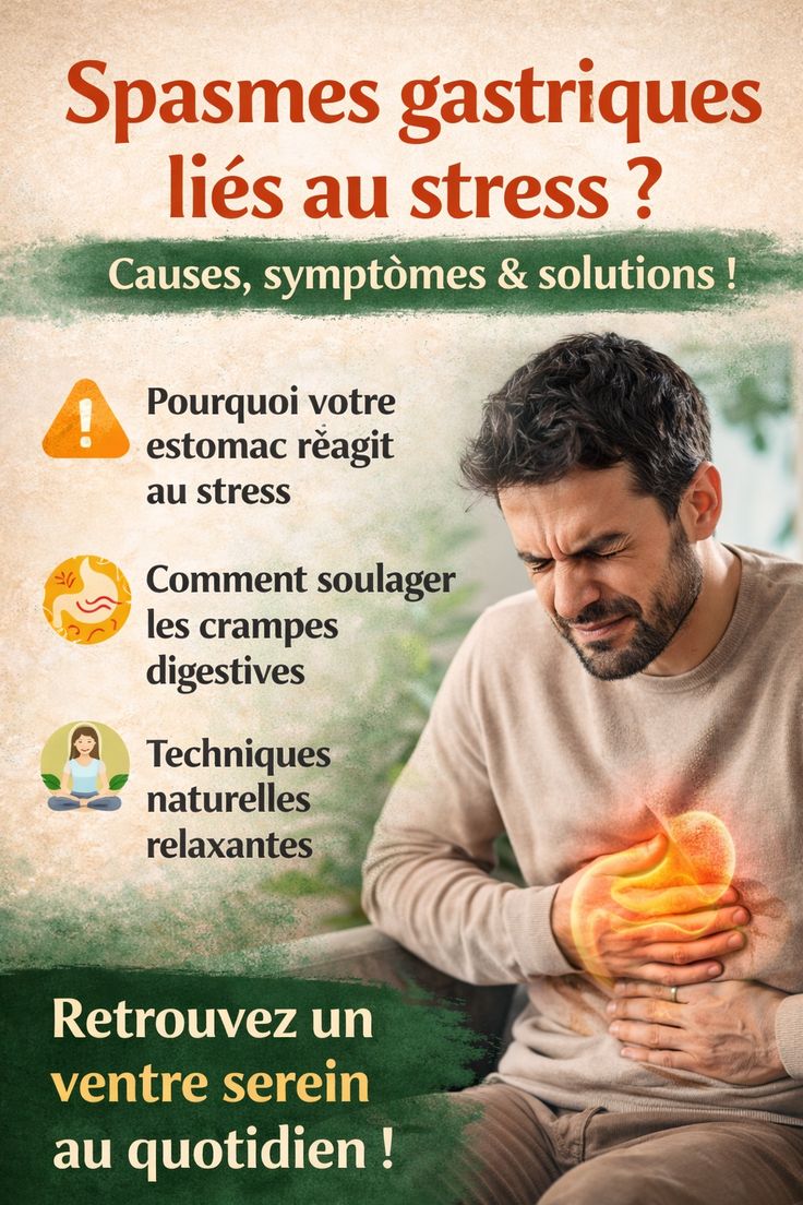 Estomac noué et spasmes : quand le stress prend le contrôle de votre ventre 2 Spasmes gastriques liés au stress : causes, symptômes et remèdes efficaces